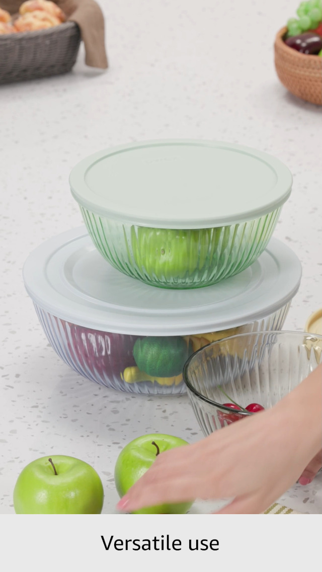 Amazon.com: Pyrex Colors Tinted (3-Pack, Full Set) Sculpted Tinted