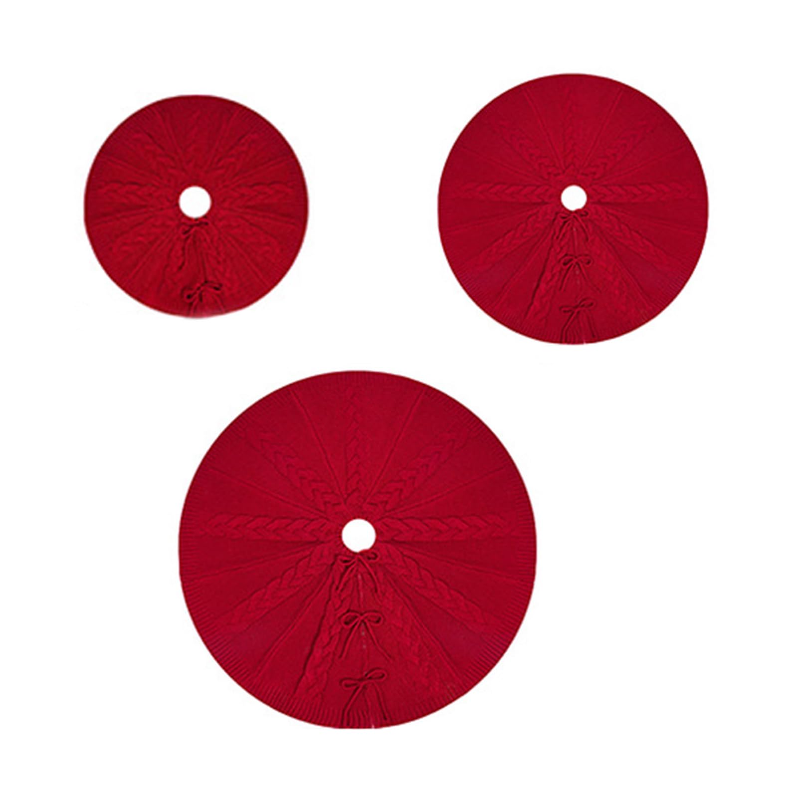 Tappetino decorativo rotondo per albero di Natale, elegante, lavorato a maglia, copertura base per albero di Natale, elegante decorazione per la casa