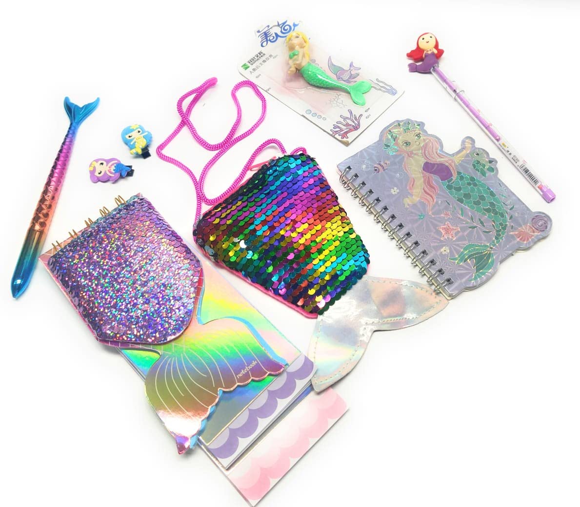 TERA 13 Girls Combo Set Mermaid Diary for Girls (Pack of 7 Items) Diary with Pen, Mermaid Sling Bag, Pen Pencil Eraser School Stationary Items Return Gifts for Kids (B09J594294) Amazon Price History, Amazon Price Tracker