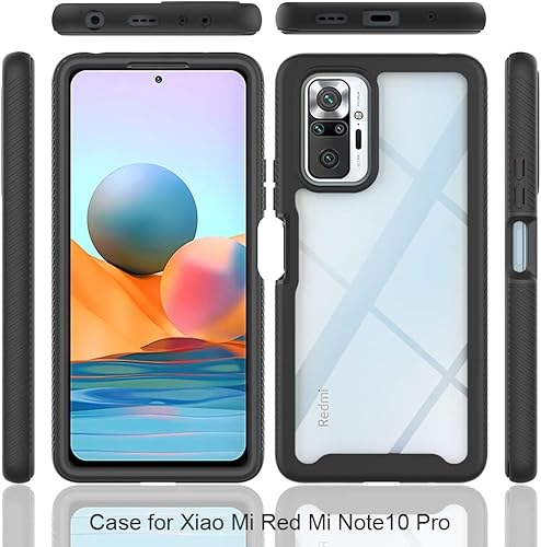 Miniatura 3 de Asuwish Funda de teléfono para Xiaomi Redmi Note 10 Pro con protector de pantalla de vidrio templado y soporte delgado híbrido resistente resistente
