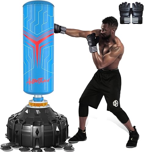 AIBEIJIAN Saco de boxeo con soporte para adultos de 70 pulgadas con guantes de boxeo, bolsa de boxeo con soporte, amortiguador, base de ventosa,