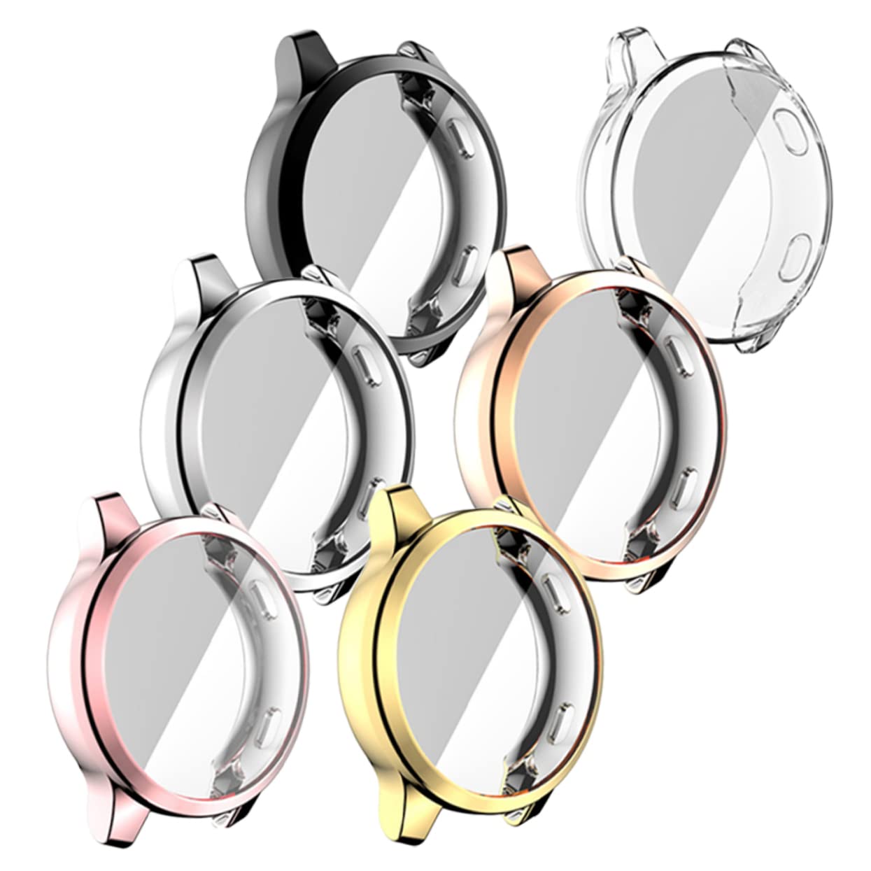 Housoutil 5 Juegos De Protectores De Pantalla para Reloj 2s 4s Carcasa De TPU Resistente Que Protege Los Bordes Curvos Elegantes Y Cómodos 6 Unidades X 5