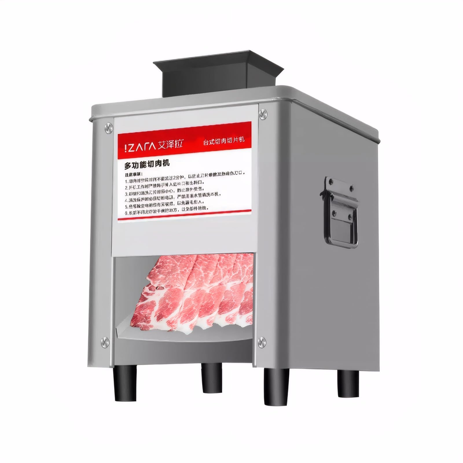 cjc Commercial Meat Cutter Machine with 10mm Blade (Detachable), 850W 110V Stainless Steel Electric Meat Slicer - for Slicing/Shredding/Dicing, Automatic Meat & Vegetable Cutter