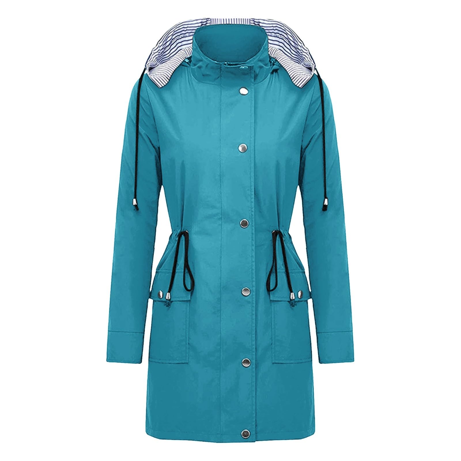 Generisch Chubasquero para mujer, resistente al agua, cortavientos, chaqueta deportiva, chaqueta cortavientos, chaqueta de tiempo libre, chaqueta para correr, chubasquero, chaqueta ligera de
