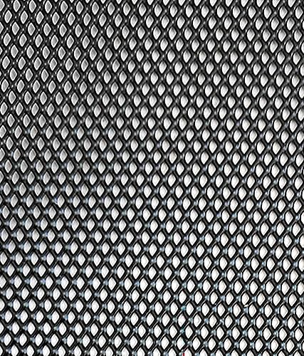 Image of Silver Universal 40 inchx13 inch Car Grill Mesh - Aluminum Alloy Automotive Grille Insert Bumper Rhombic Hole (Black 2x3mm)