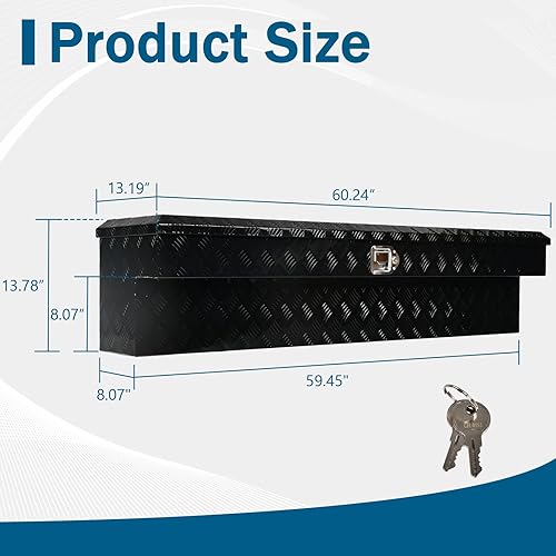 Miniatura 2 de Caja de herramientas de aluminio de 60 pulgadas para camión, caja de herramientas para camioneta, caja de herramientas para remolque, caja de
