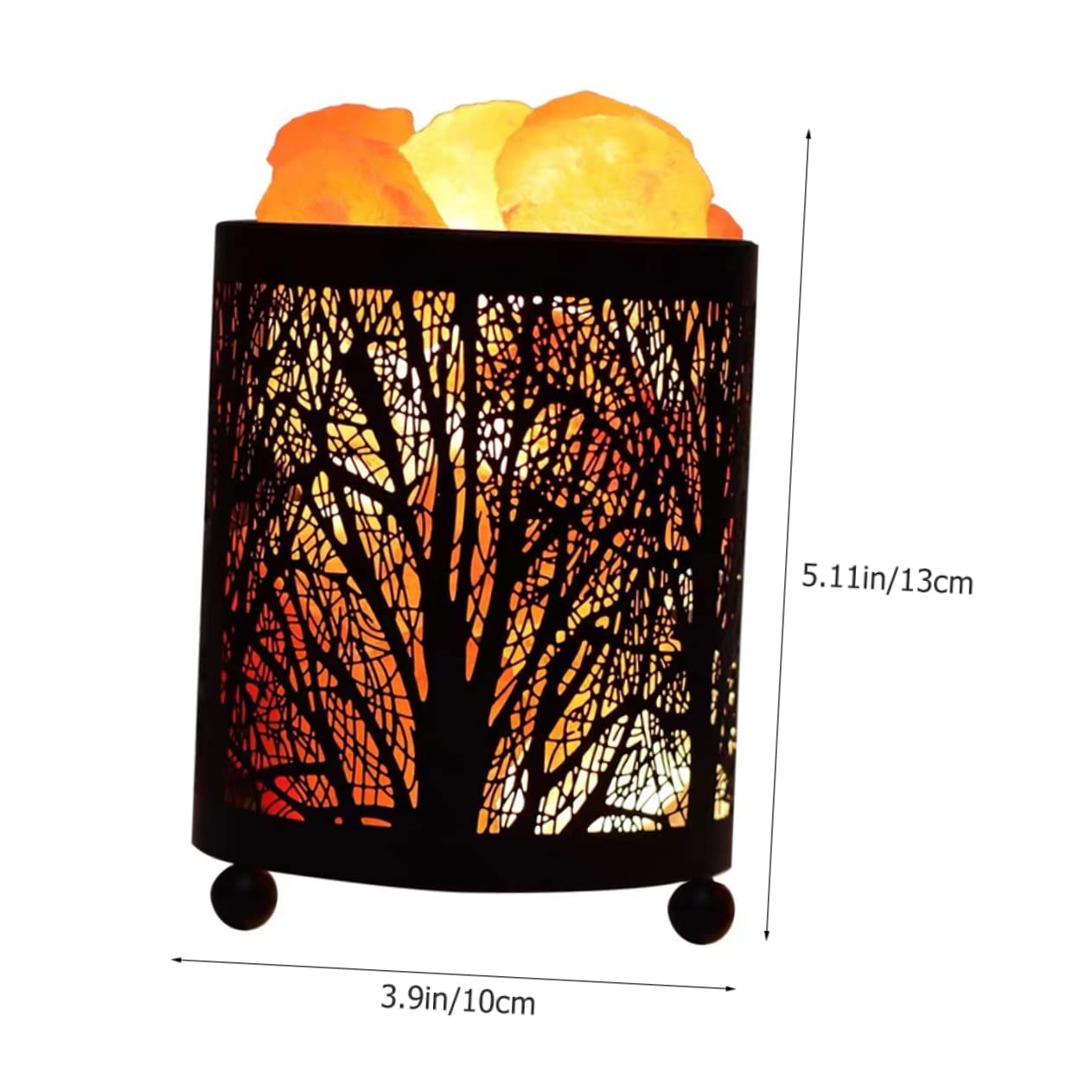 SEWACC 1Set Himalayan Salt Night Light Decorative Accent Lamp with Metal Basket for Living Room Bedroom Compact Sturdy Design Creates Warm Ambiance US Plug