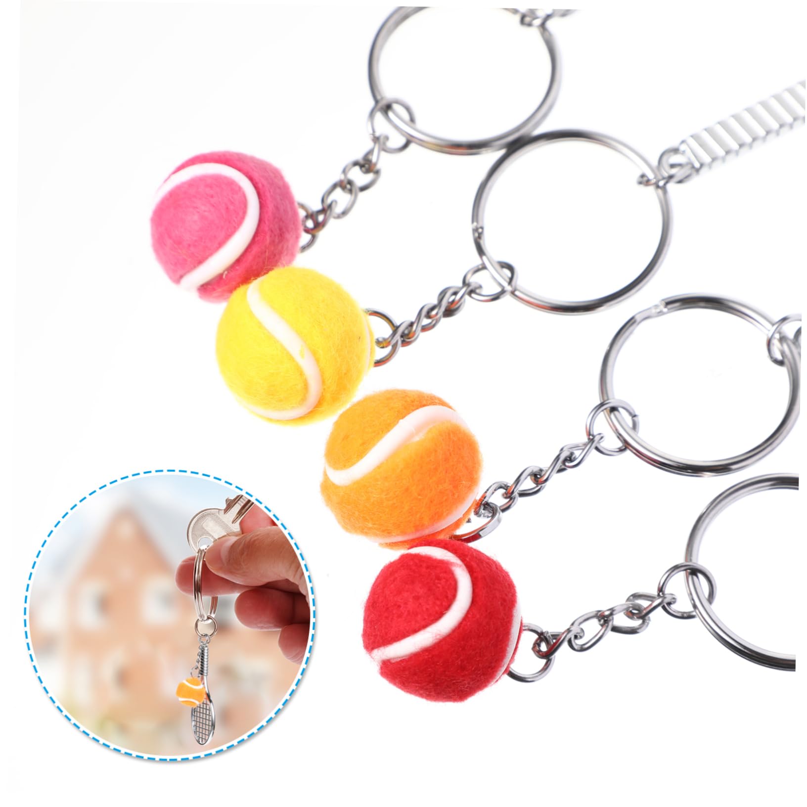 Beavorty 3 Set Portachiavi Da Tennis Racqueto La Racchetta Catena Chiave Racchetta Da Pong Gomme Palla Palline Decorazioni Chiave Portachiavi Con Racchetta Da Tennis Metallo 5 Pezzi*3
