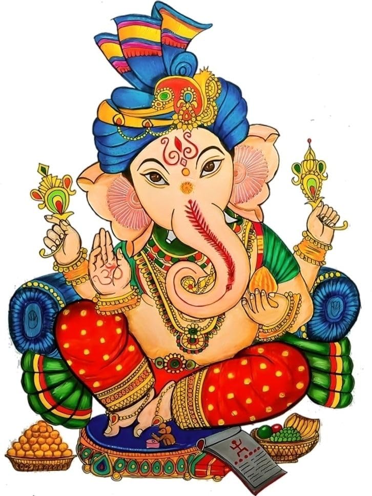 ARNEMA Ganpati Wall Sticker Set of 2 | Religious Decorative Wall Stickers for Home Pooja Room Laptop & Interior Dcor 2
