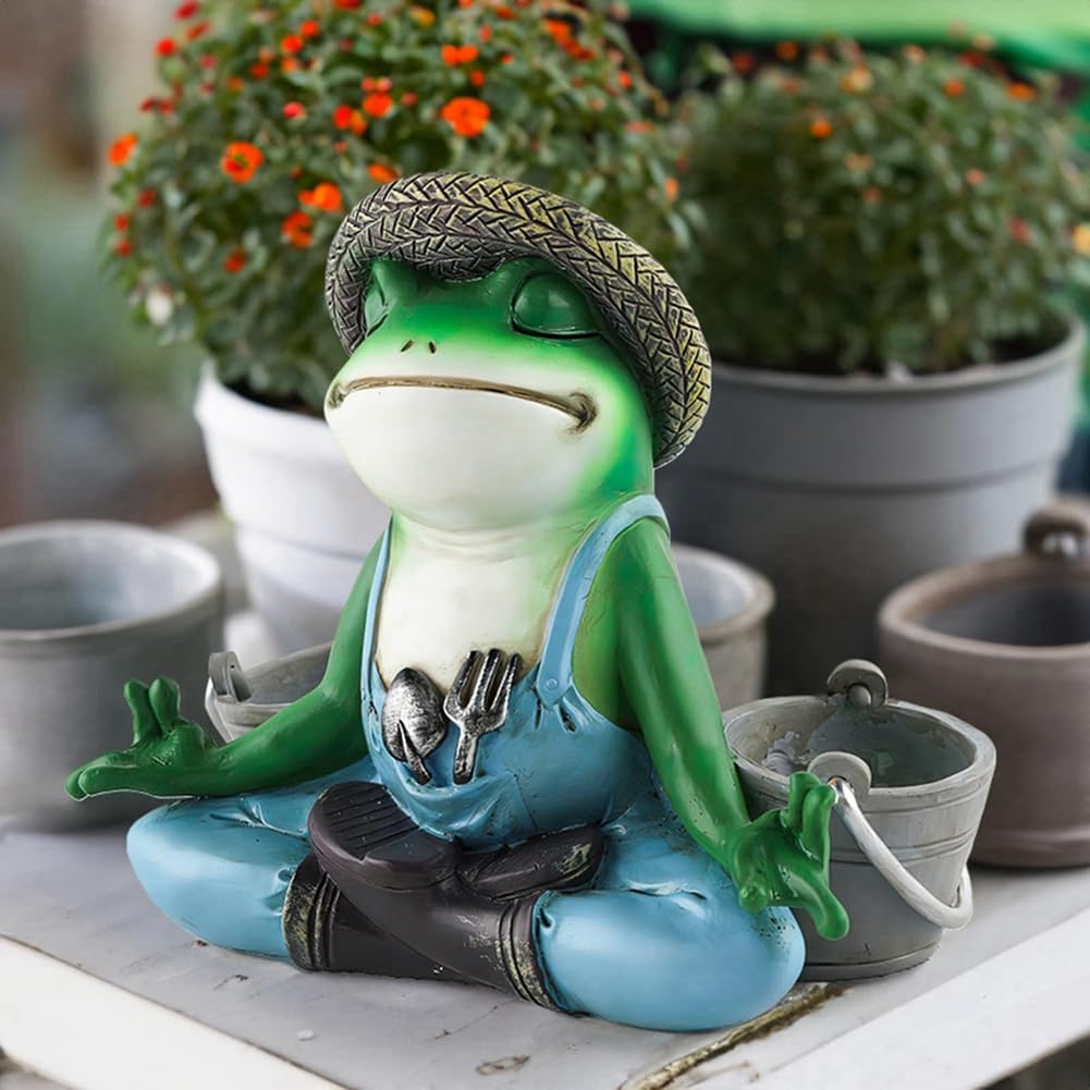 Statuette di rane in miniatura, decorazioni vegetali per vasi