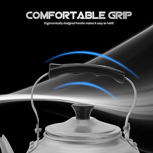 Miniatura 5 de Hervidor de té silbante de 7.9 in, tetera de aluminio, tetera espesa, agua caliente, jarra, calentador de jarra, contenedor de calefacción para el