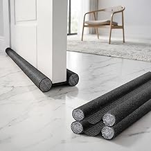Door Draft Stopper PVC Size 42Inch | Under Door Dust & Noise Blocker | Cold & Heat Insulation Strip | Door Gap Sealer for Home Doors & Windows | Easy Install | Black | Pack of 2