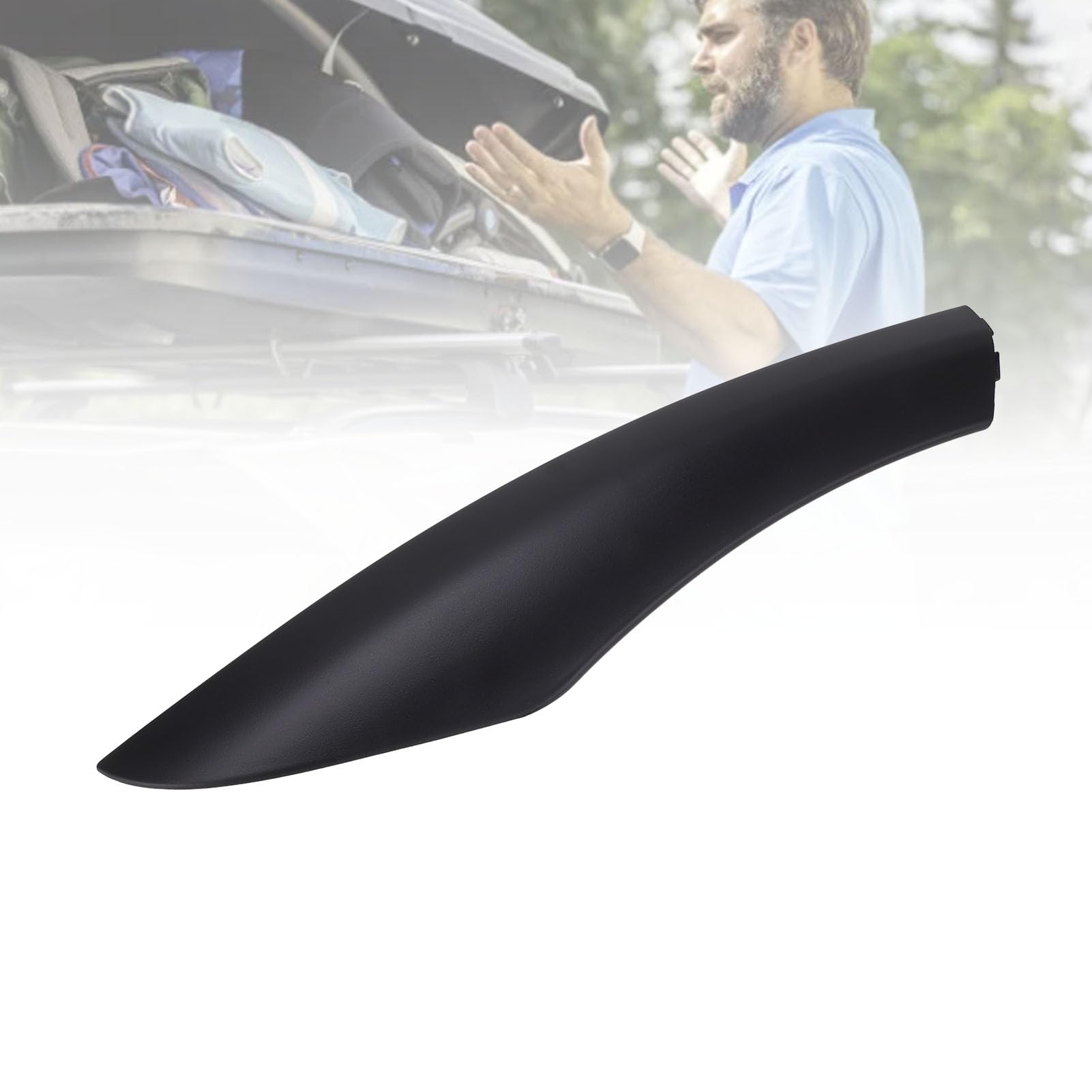 Yctze Coperchio per guida per portapacchi da tetto dell'auto, aspetto elegante, a prova di scolorimento, protezione affidabile, copertura esterna per binari del tetto (anteriore