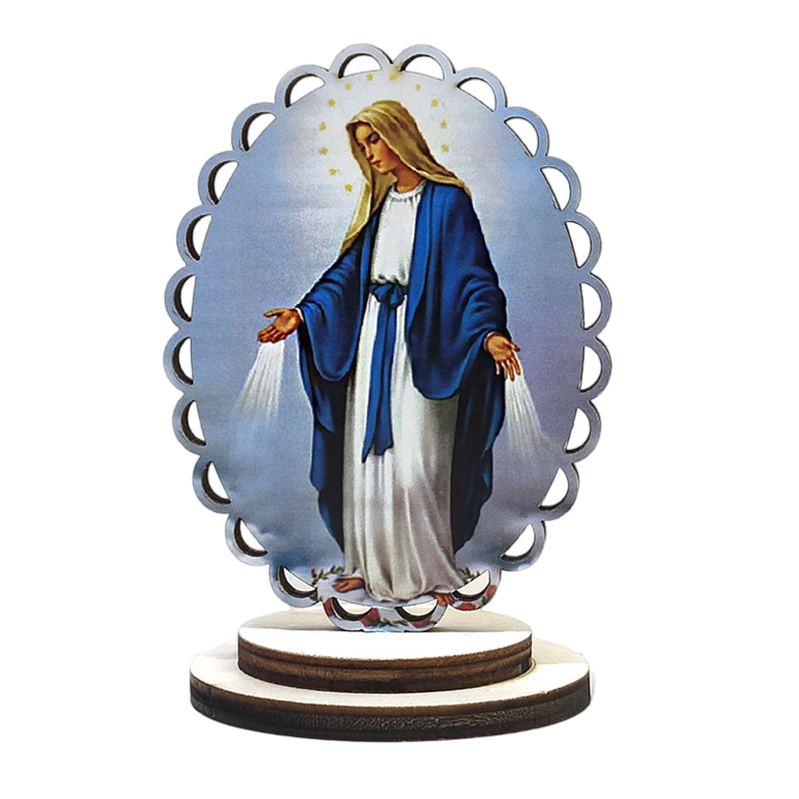 Tsophreniq Wood Religious Statue Wood Standing Figurine with Intricate Detail Perfect for Religious and Artistic Collectors Statue