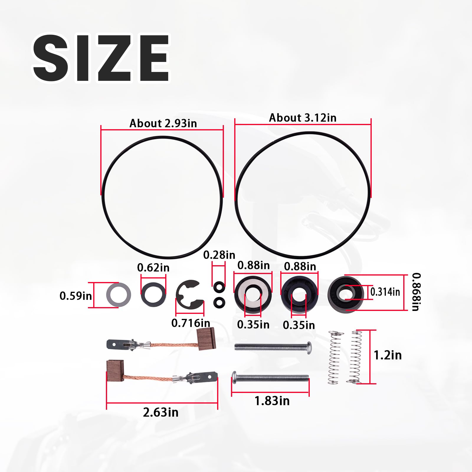 8,3 cm Bürste und Dichtung Untereinheit Rebuild Kit kompatibel mit Minn Kota, passend für die meisten unteren Einheiten mit 8,3 cm Durchmesser (8,3 cm Durchmesser – 12 Volt)