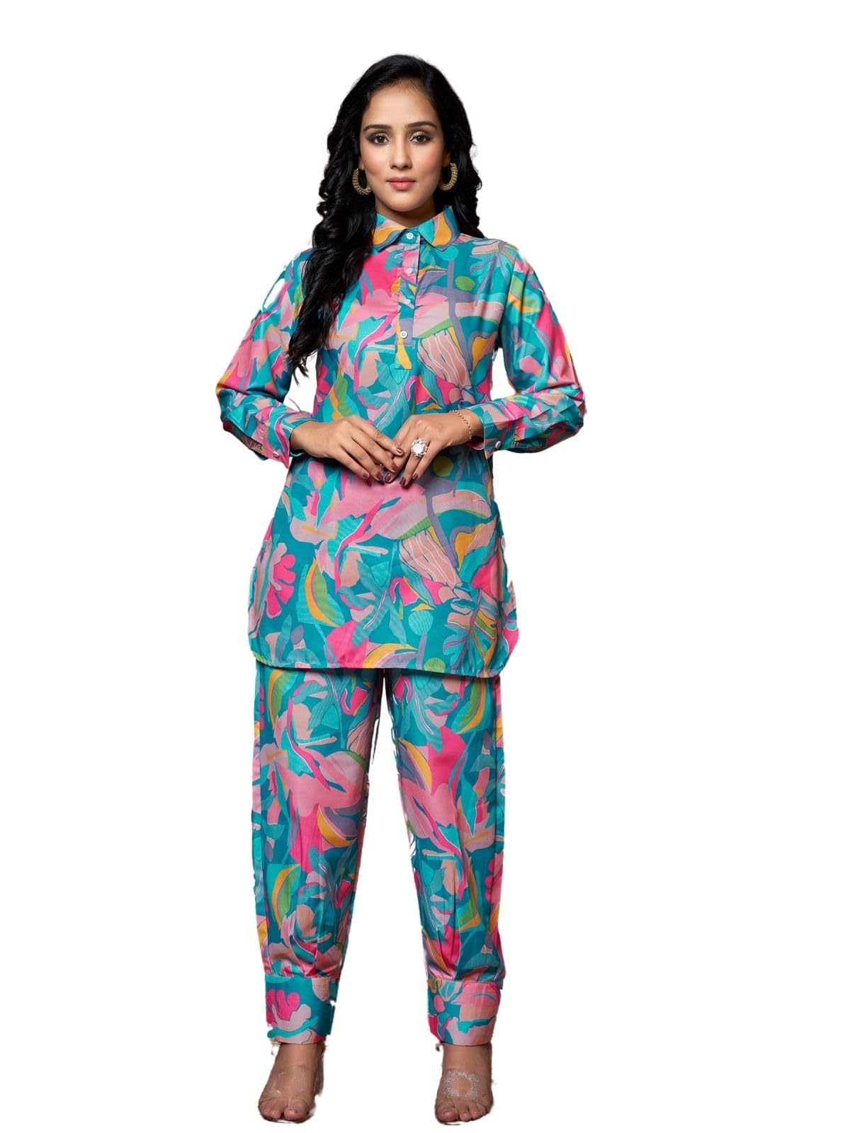 Greciilooks Co Ord Set For Women Stylish | Kurta Set For Women | Kurta Set | Ethnic Co Ord Set For Women | Full Sleeve Co-Ord Set (In, Alpha, 2Xl, Regular, Multicolor)