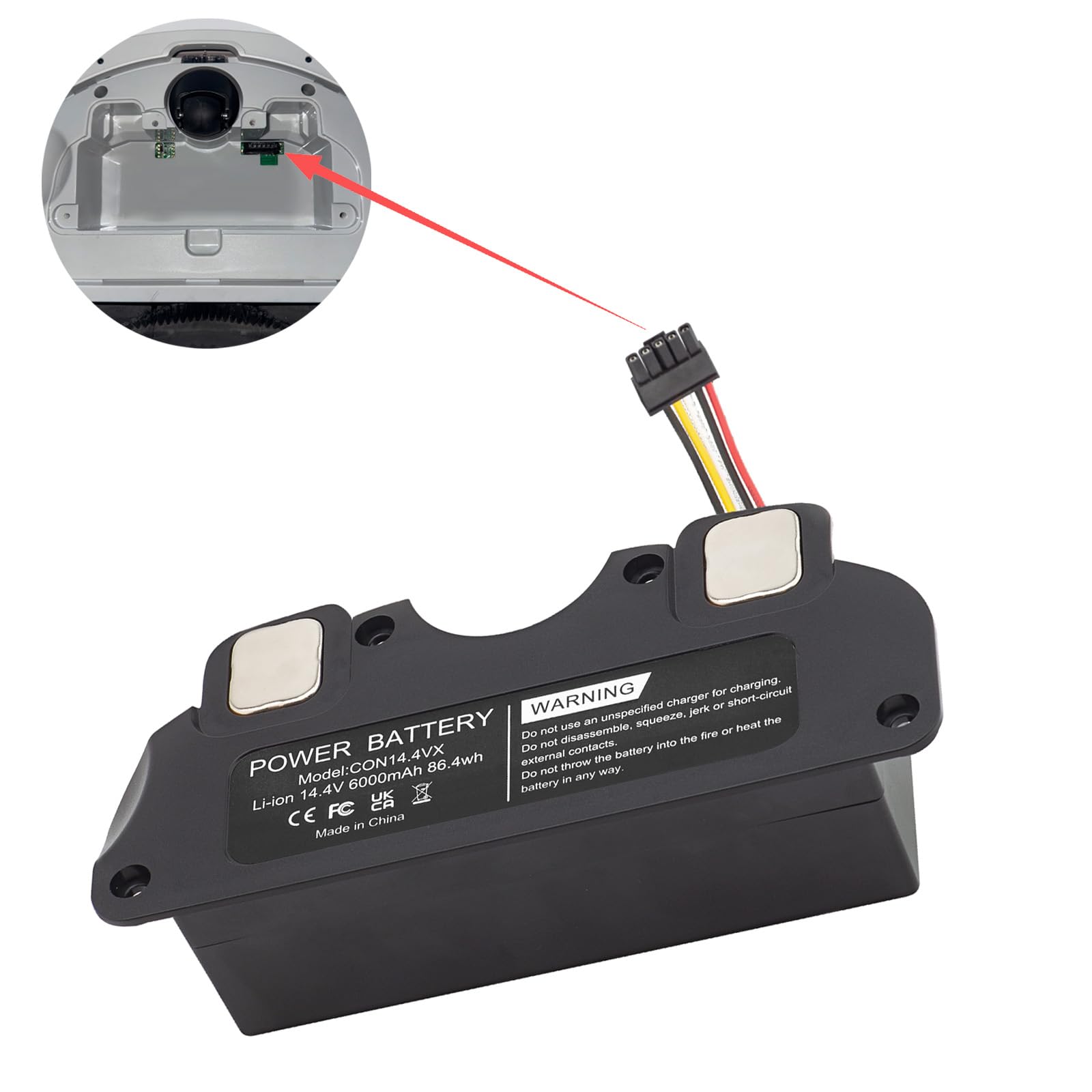 14.4V Li-Ion 6000mAh baterías de aspiradoras batería para Conga 4090 4490 4590 4690-Batería de reemplazo Completa con Carcasa
