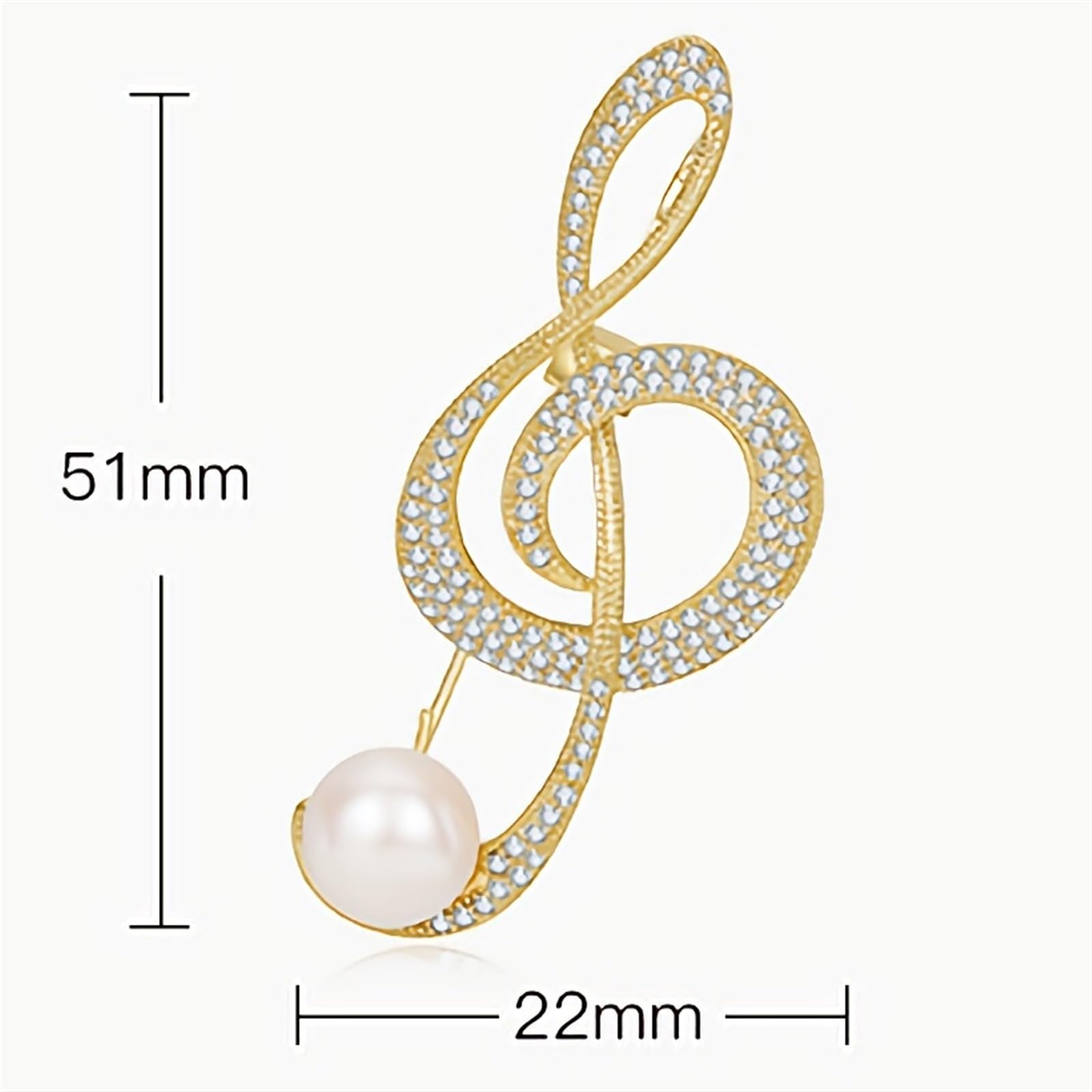 Wedding Brooch Spilla for Nota Musicale, Spilla Musicale in Cristallo simulato con Chiave di G, Corpetto for Donna, Uomo, Musicista, Gioielli da Sposa, Regali