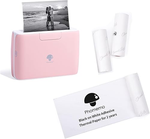 Phomemo Impresora térmica portátil M04S con papel térmico no adhesivo blanco de 3.150 in 3 rollos disponible en Yaxa Guatemala