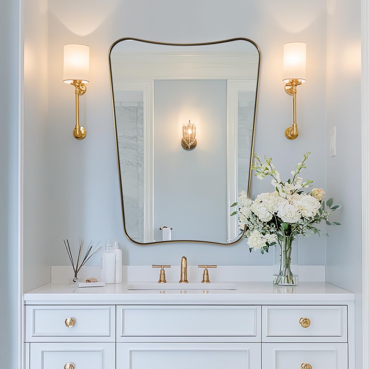 ANDY STAR 24x32" Gold Bathroom Vanity Mirror