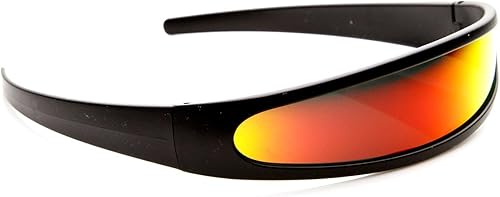Miniatura 4 de Gafas de sol futuristas estrechas con espejo de color Cyclops