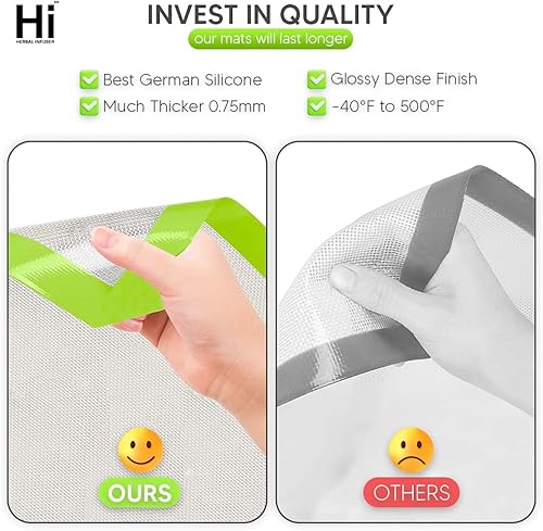 Miniatura 3 de Juego de 2 alfombrillas de silicona para hornear HI, alfombrillas de silicona para hornear en horno, alfombrillas de silicona resistentes al calor