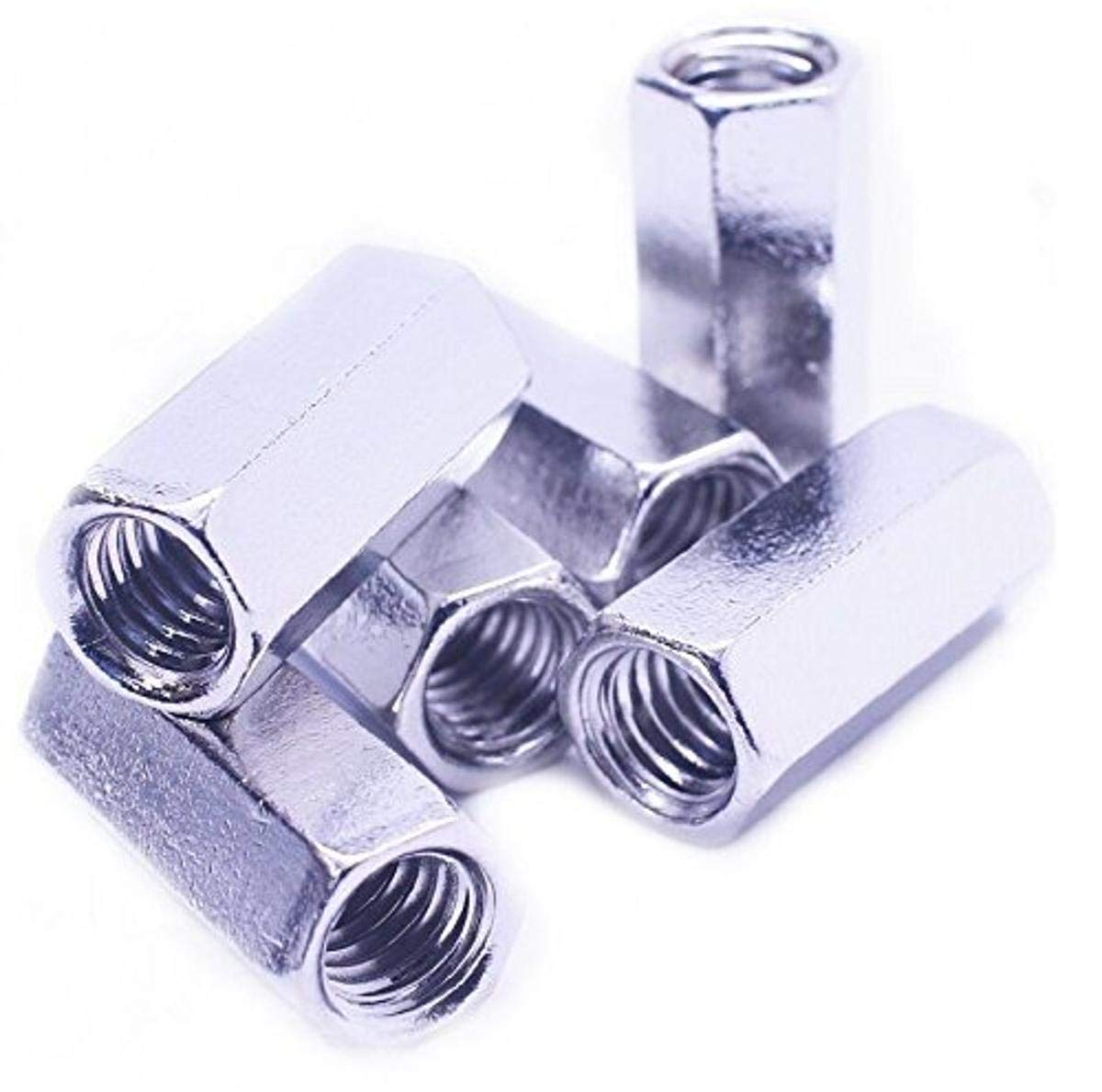 FB3CP1420P3 Coupling HEX NUT, 1/4-20, 316 Stainless Steel, NL-19 Finish, PK 3