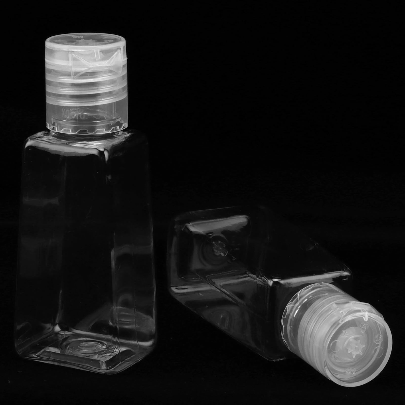 PINGEUI Lot de 120 petites bouteilles de voyage en plastique transparent de 30 ml avec bouchon à rabat, bouteilles vides en plastique pour voyage, cosmétiques, produits de maquillage