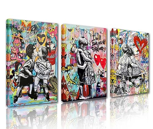 Tucocoo Banksy Graffiti Leinwandbild - Moderner Wandschmuck 30x40cm Gerahmt