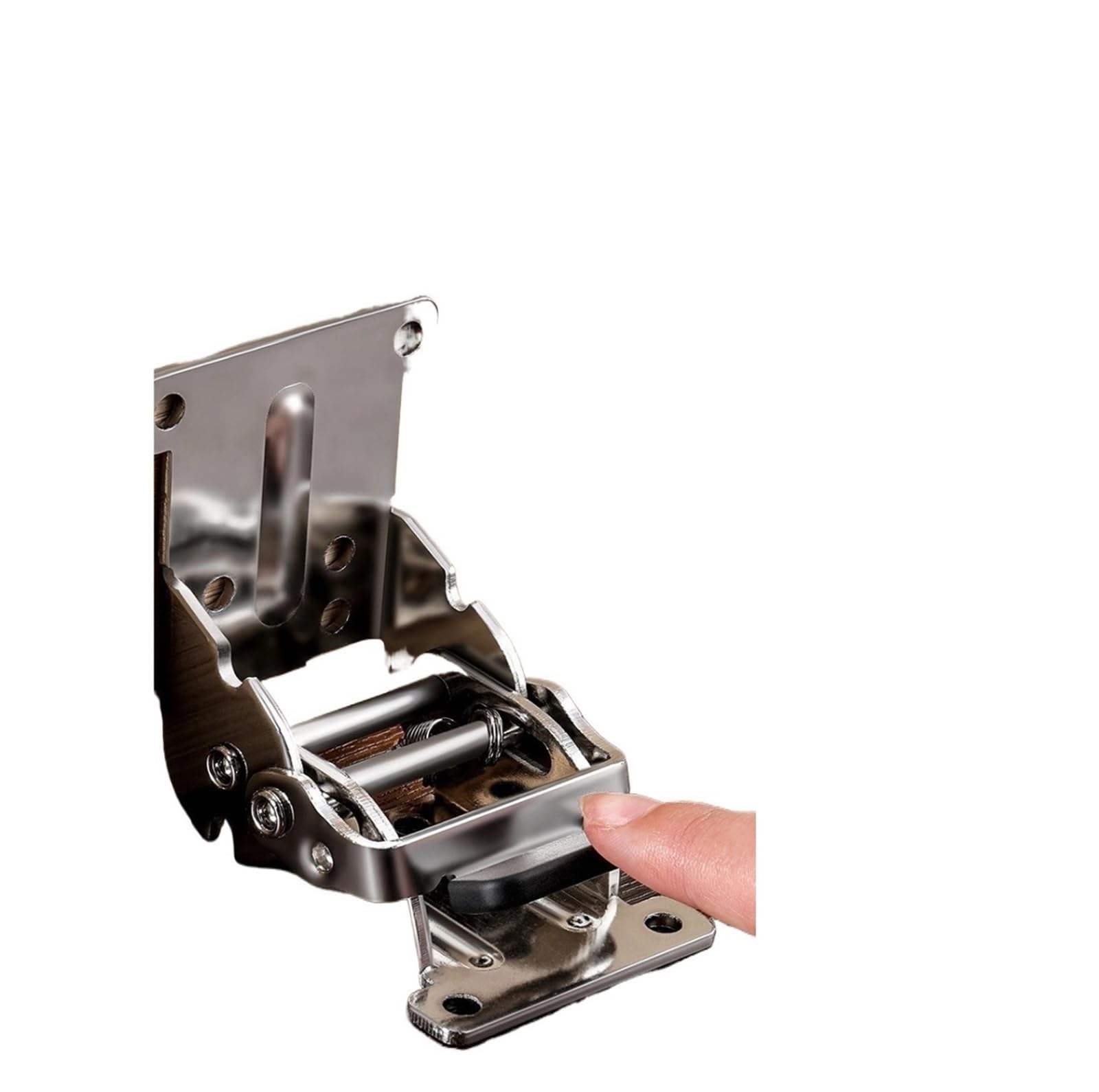 Padgcnor 1Pc Silvery Folding Hinge 0-180 Degree Self-Locking Foldable Hinge With Mounting Screws Bed/Table Folding Extension Brackets Furniture Leg Hardware(1Pc Silvery)