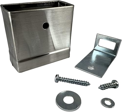 Harris Hardware TP3809-B - Zapatos y soportes de pilaster de acero inoxidable cepillado para pilastros de 3 pulgadas de ancho x 1-14 pulgadas de disponible en Yaxa Guatemala