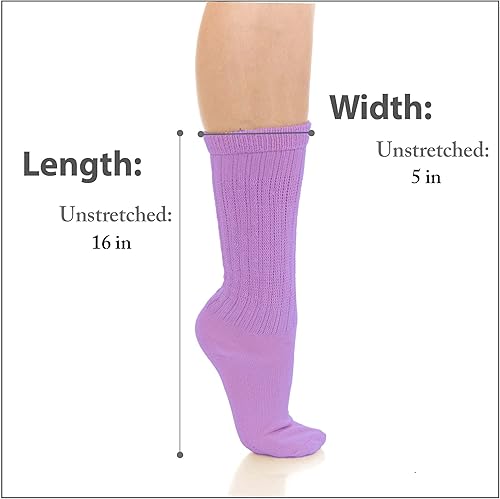 Miniatura 6 de BASICO Paquete de 6, 3 calcetines holgados para mujer, color rosa, beige, azul marino, blanco, negro, calcetines de los años 80 y 90