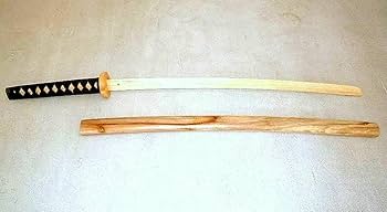 直刃の木製鞘付き刀 鞘付き三尺三寸刀木刀(黒石目) | 粋陽堂