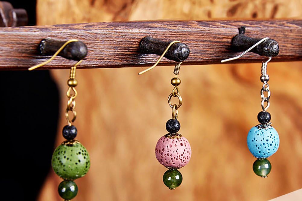 Round Rock Beads Loose Beads Colored Lava Stone Beads Volcanic Gemstone for Necklace Bracelet Jewelry Making (Style B, 10mm - 100pcs)