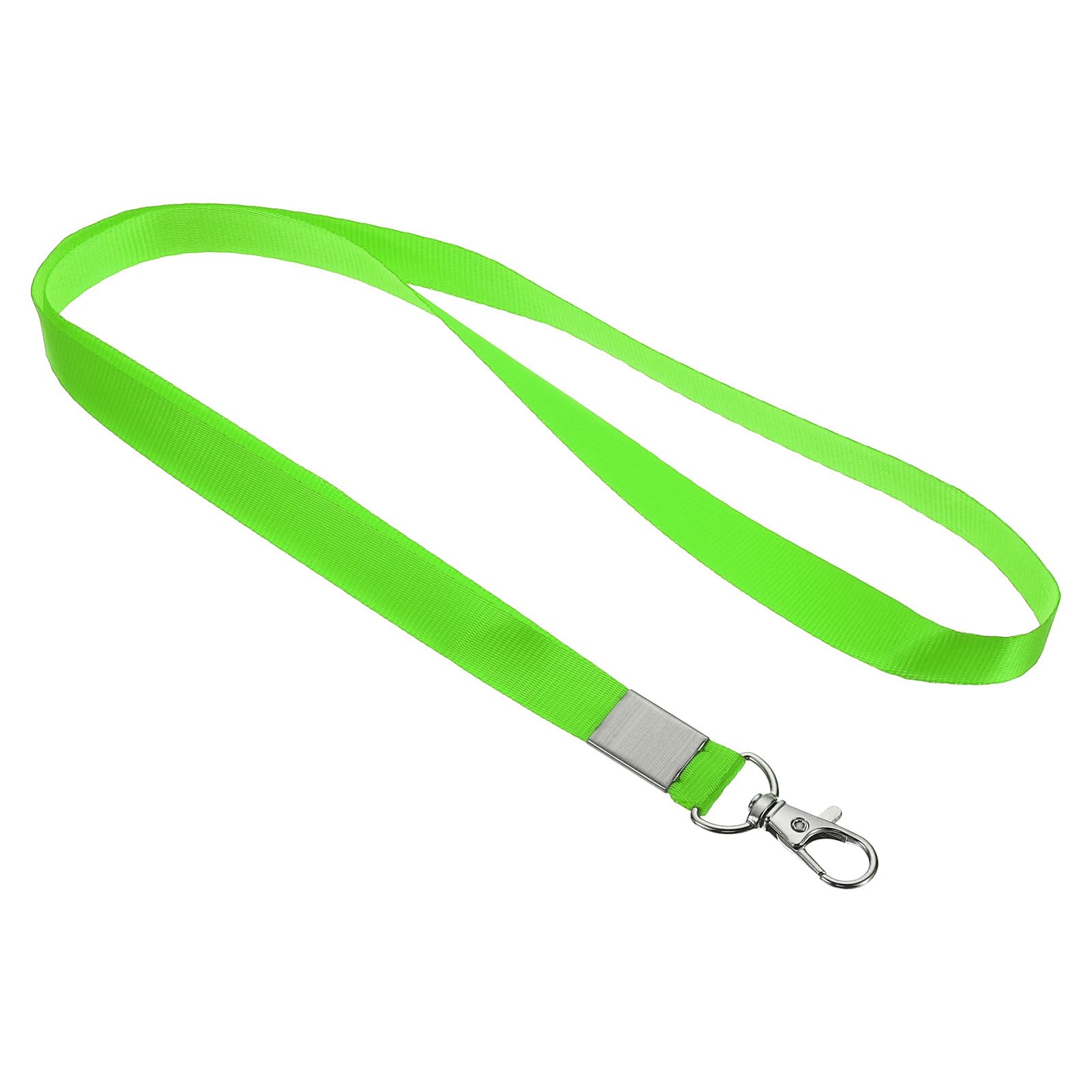 PATIKIL 17" Neck Lanyards, 5 Pack 0.6" Width Flat Strap Lanyard with Swivel Hook Clip for Name Tag Badges Holder ID Card Keys, Fluorescent Green — image 1