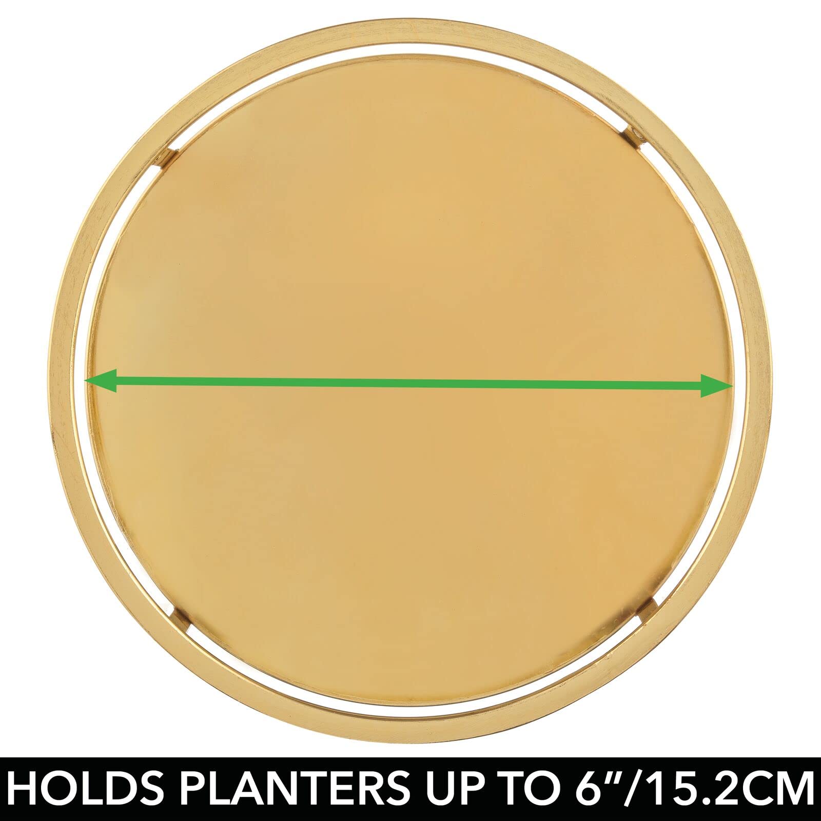 mDesign Mid Century Planter Indoor/Outdoor Modern Plant Stand for Flowers, Greenery, Succulents, Vases and Pots - Metal Steel Design - 12" Tall - Soft Brass