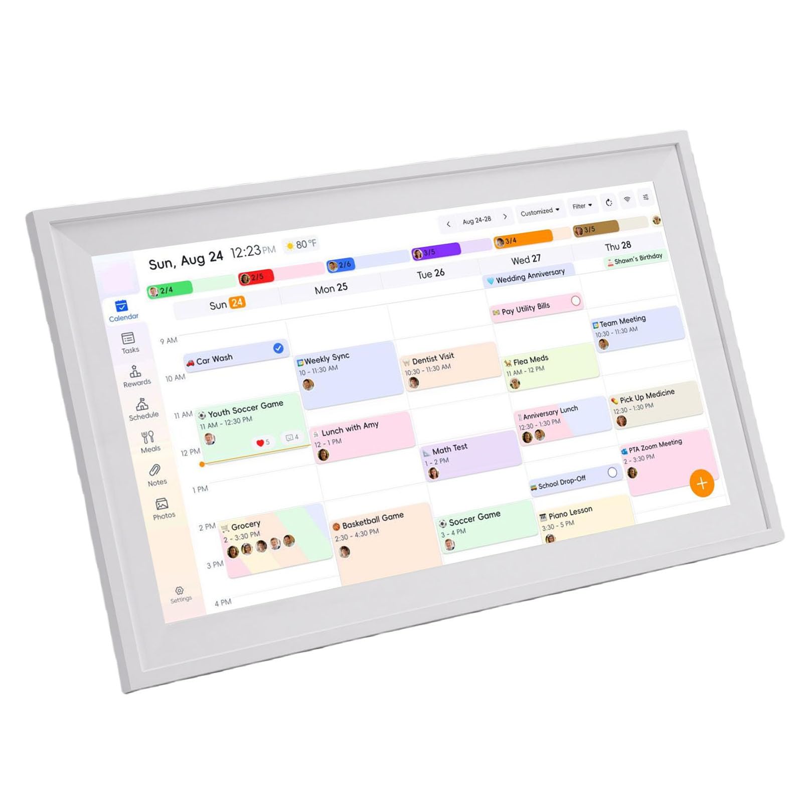 Grafico dei Lavori del Calendario Digitale WiFi Touch Screen da 15,6 Pollici per Famiglie con Allarme Forte