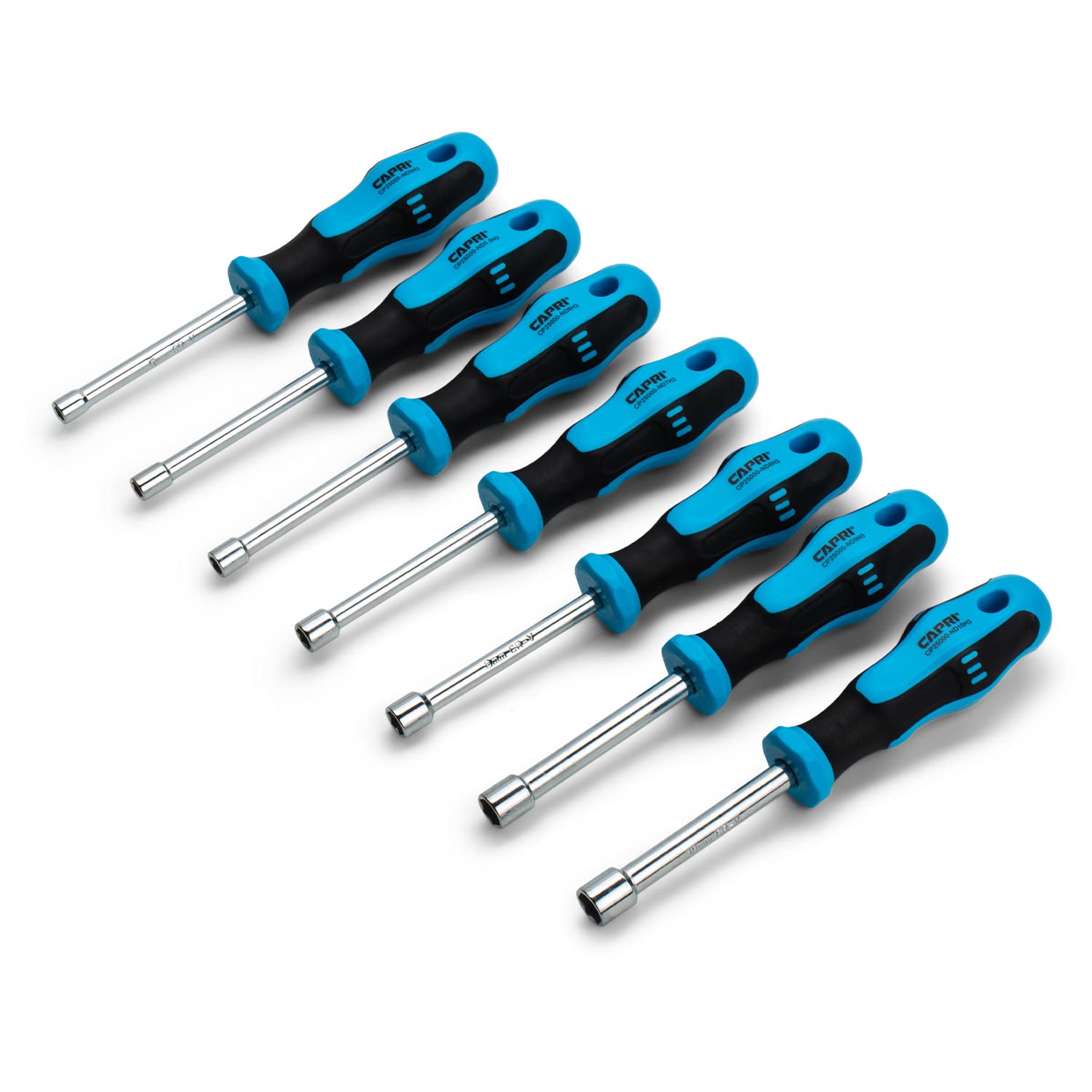 Capri Tools Kontour zestaw wkrętaków do nakrętek 3-calowych, metryczny, 7-częściowy