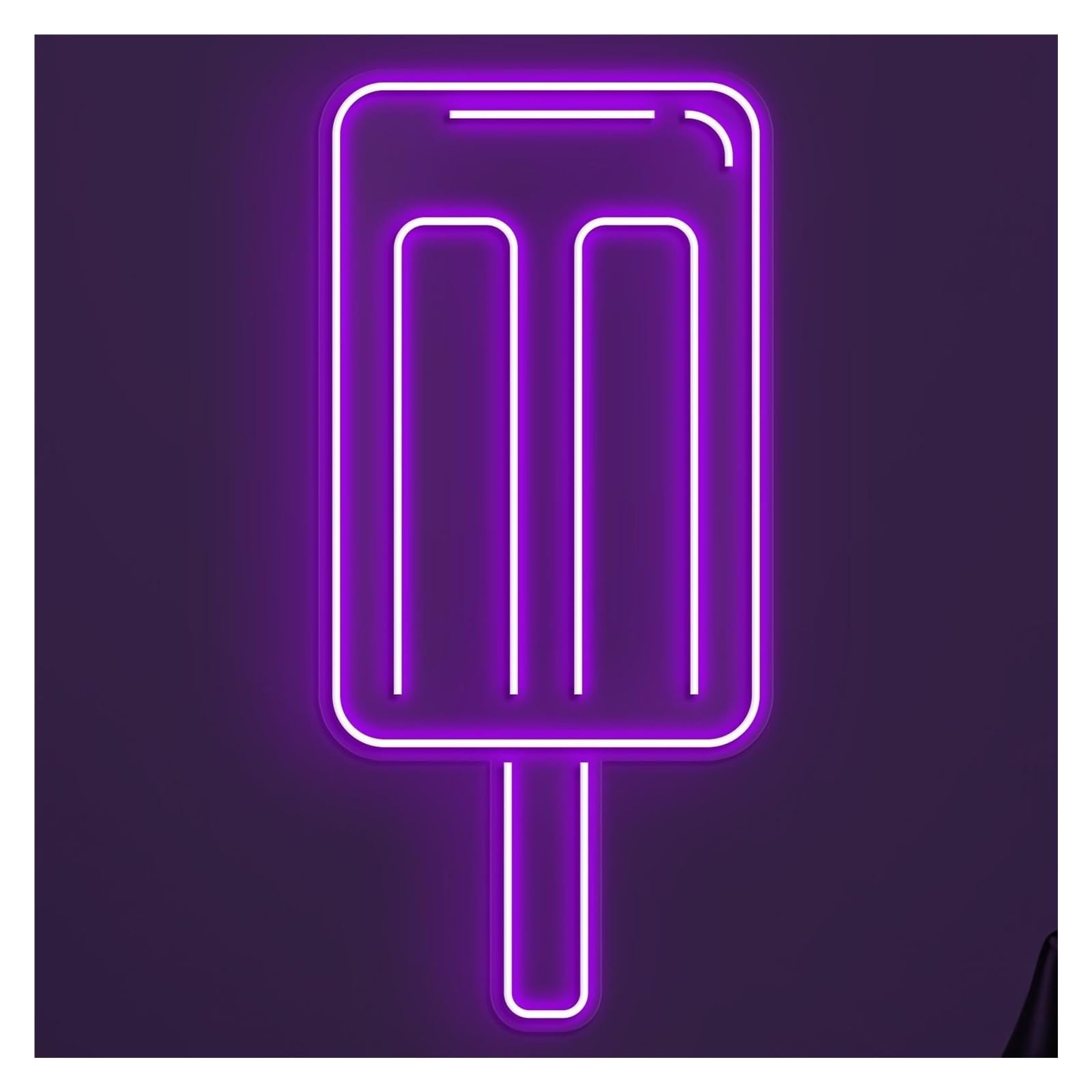 RONGCH Hanging Art Signs Popsicle Neon Sign, Suitable for Shop Club Decor with Brightness Adjustable 38cm(Purple)