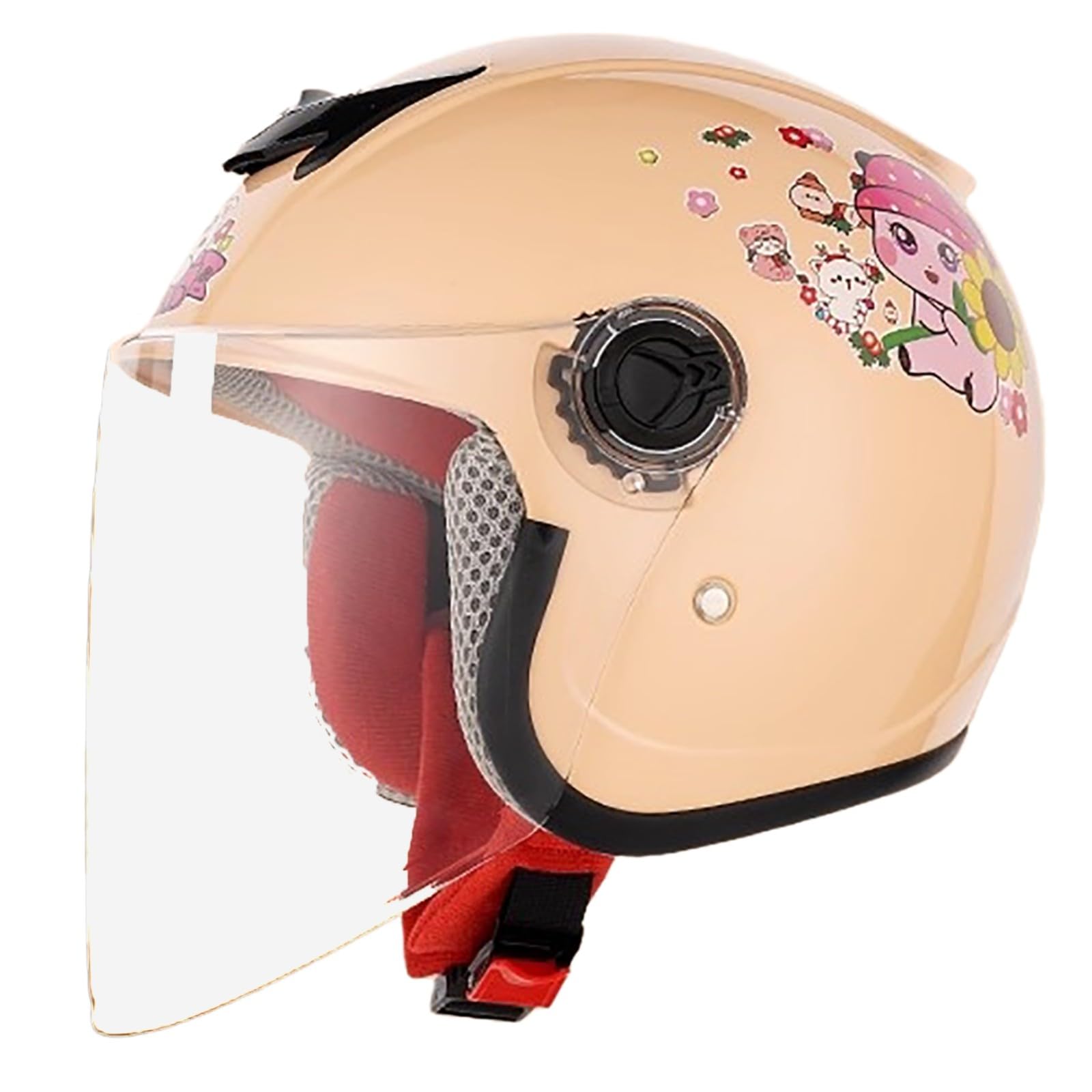 Kask dziecięcy, kask rowerowy dla chłopców i dziewczynek, w wieku 5-13 lat, otwarty kask motocyklowy do roweru i skutera, lekki wzór kreskówkowy