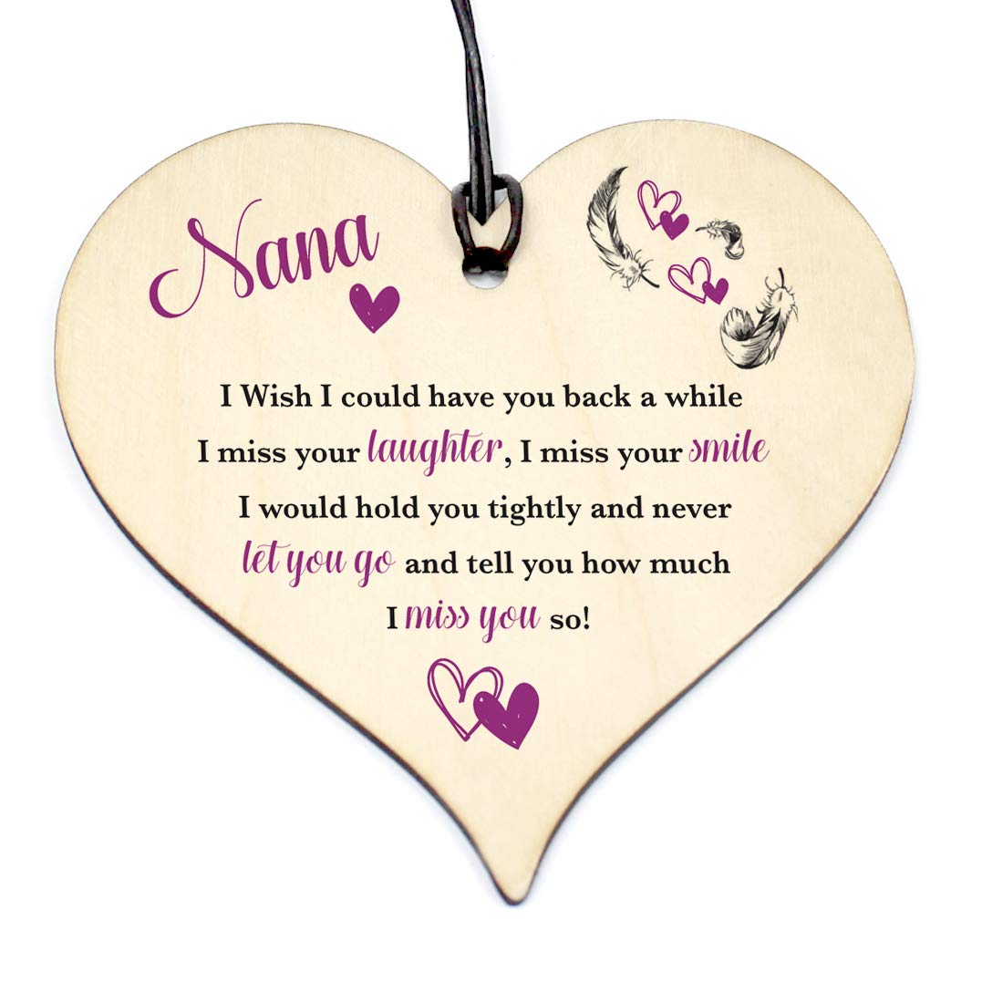 Close To The Bone Red Handmade Wooden Hanging Heart Plaque Keepsake Nana Have You Back Sign Memorial Birthday Gift Grave 100 X 100 Mm Birch Ply #1150