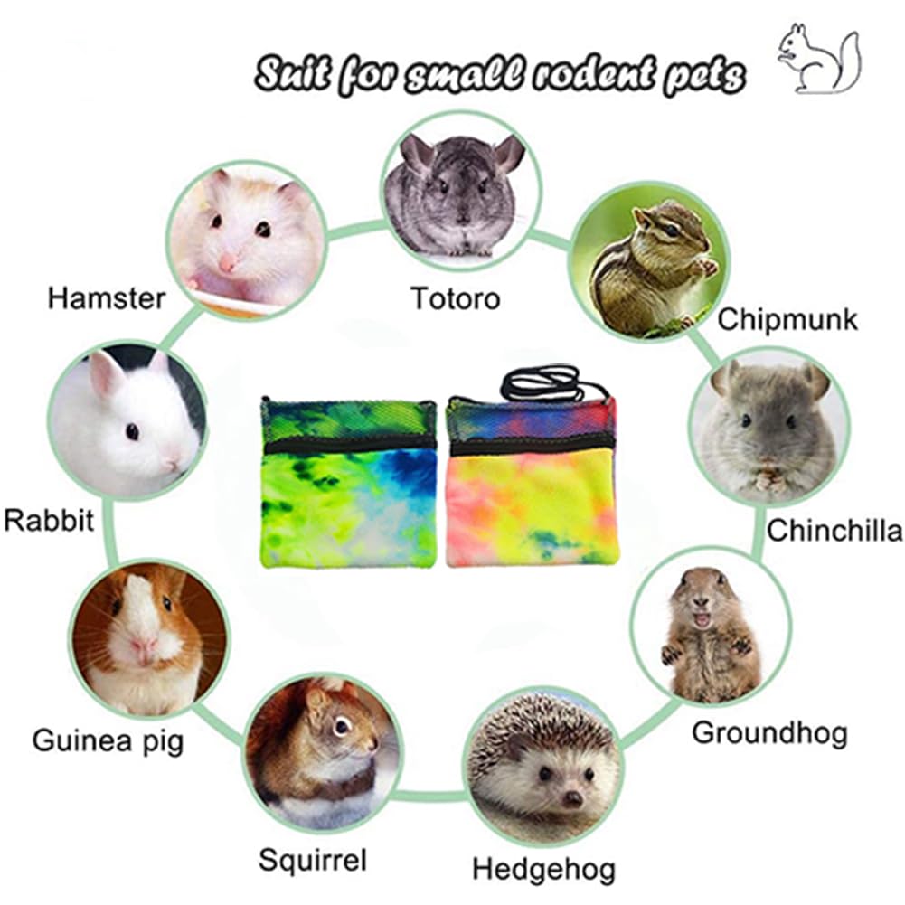 2PC Soft Fleece Bonding Pouch for Sugar Glider Ferret Breathable Mesh Sleeping Bag with Shoulder Strap Portable Small Animal Carrier for Hamsters Gerbils Hedgehogs Marmosets Squirrels (2PC)