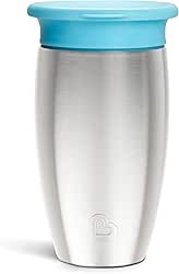 Munchkin Stainless Steel Sippy Cups for Toddlers 1-3, Spill Proof