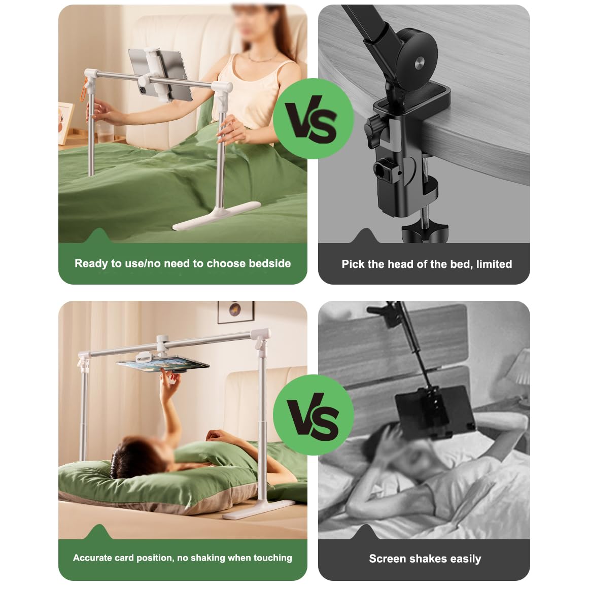 Lazy - Supporto per tablet, non è necessario installare il supporto per cellulare pigro sul comodino, supporto retrattile per telefono cellulare e tablet, adatto per telefoni cellulari e tablet da