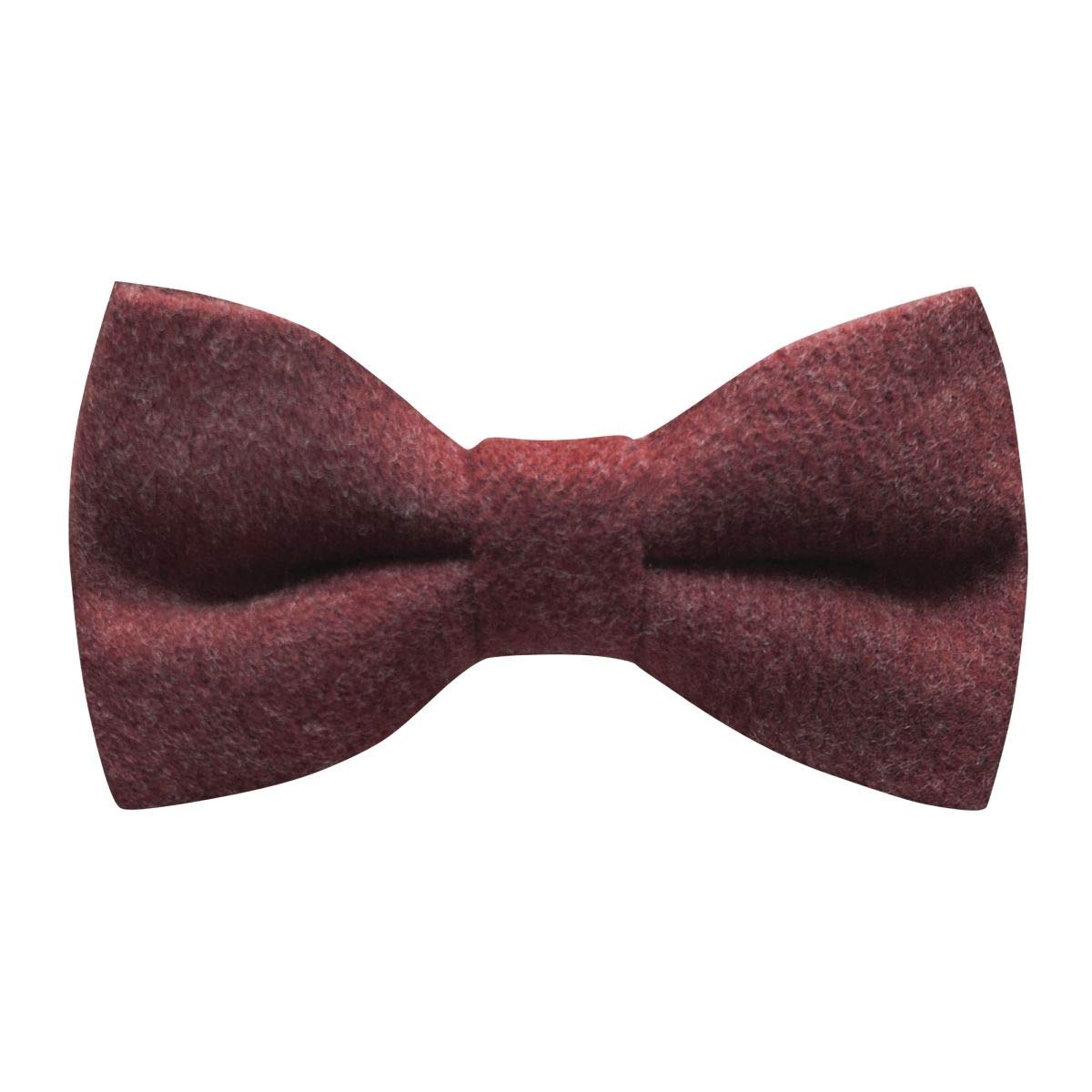 King & Priory Luxury Maroon Red Donegal Tweed Pre-Tied Bow Tie
