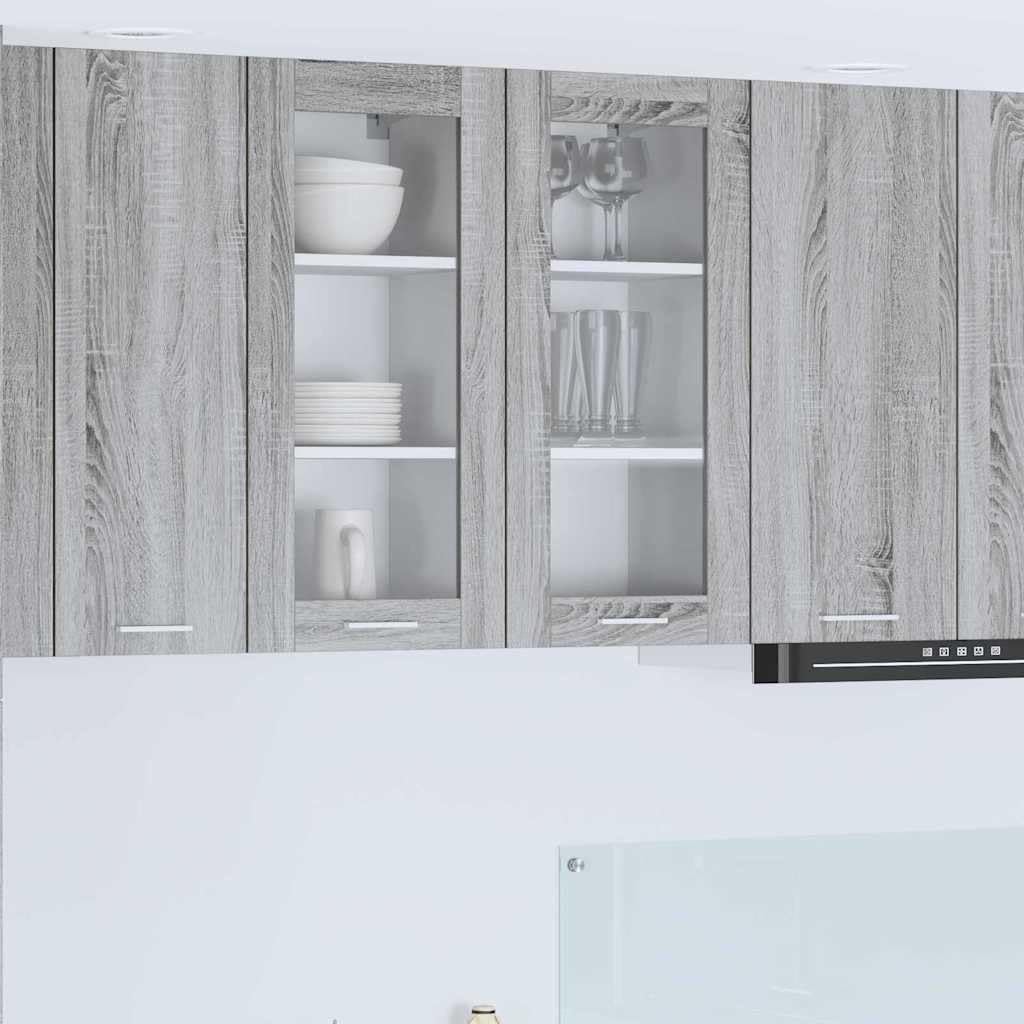 Hängeschrank Graues Sonoma Holzwerkstoff 40 x 31 x 80 cm mit Tür, Stauraum für Küche, Esszimmer, Vorratsschrank, Organizer für Geschirr und Arbeitsplatte