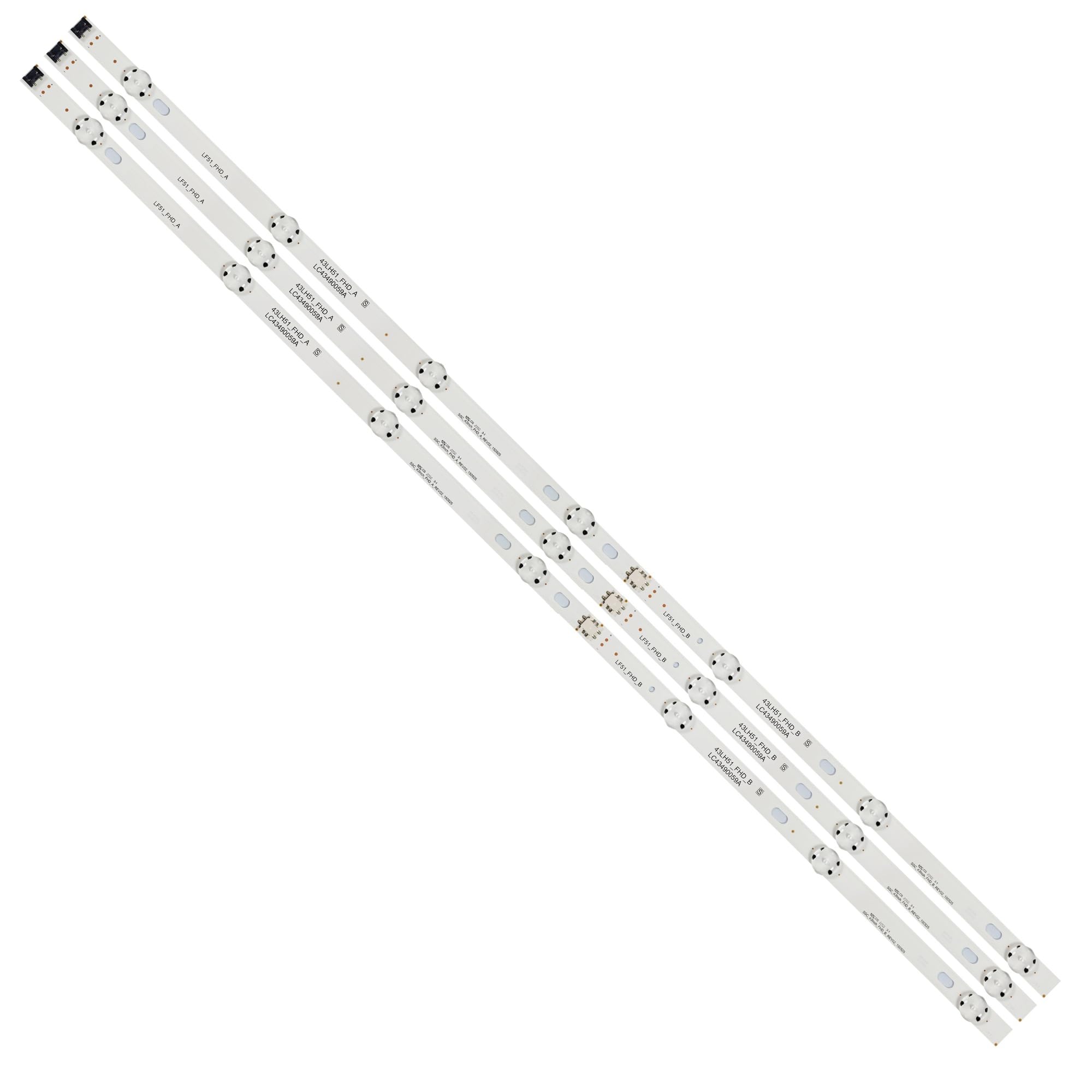 Tira de LED de 3 Piezas de 7 LED de 830 mm Compatible for LG 43UJ6309 43LK5900PLA 43LJ5500 43UJ65_UHD_A/B LC43490060A WOOREE 43 Pulgadas FHD_LED 43UJ6300-SA