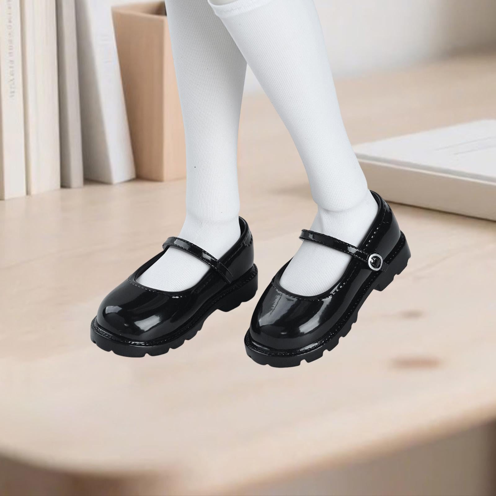 Harilla Scarpe Bambola 1/4 per Bambole BJD Miniature Accessori Figure Collezionabili in PU Resistenti a Usura Adatte a Collezionisti E Decorazione Casa, Nero