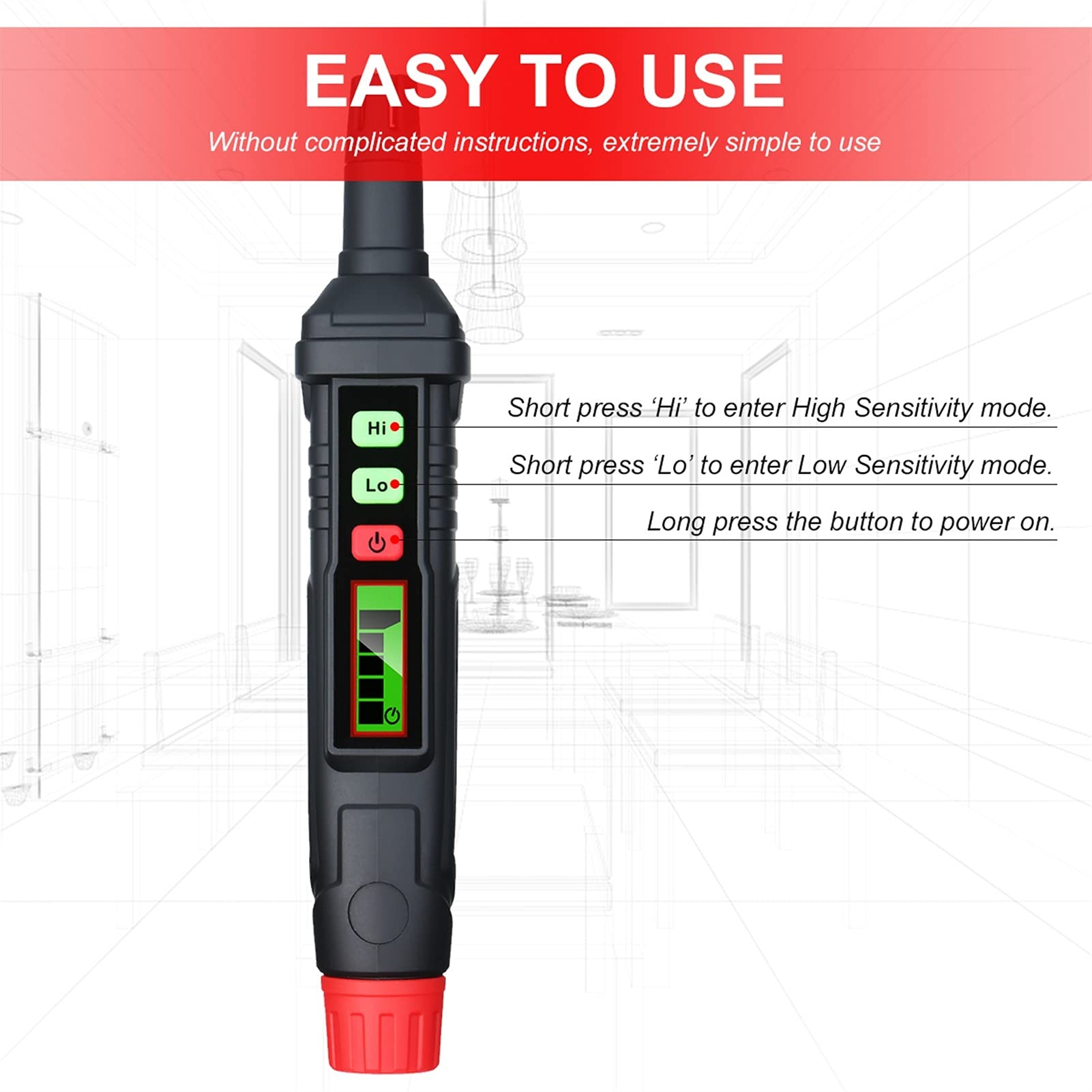 Detector de Gas, Alarma detectora de Fugas de Gas con Detector de Gas Combustible Audible y Visual Gases inflamables propano metano Gas Natural