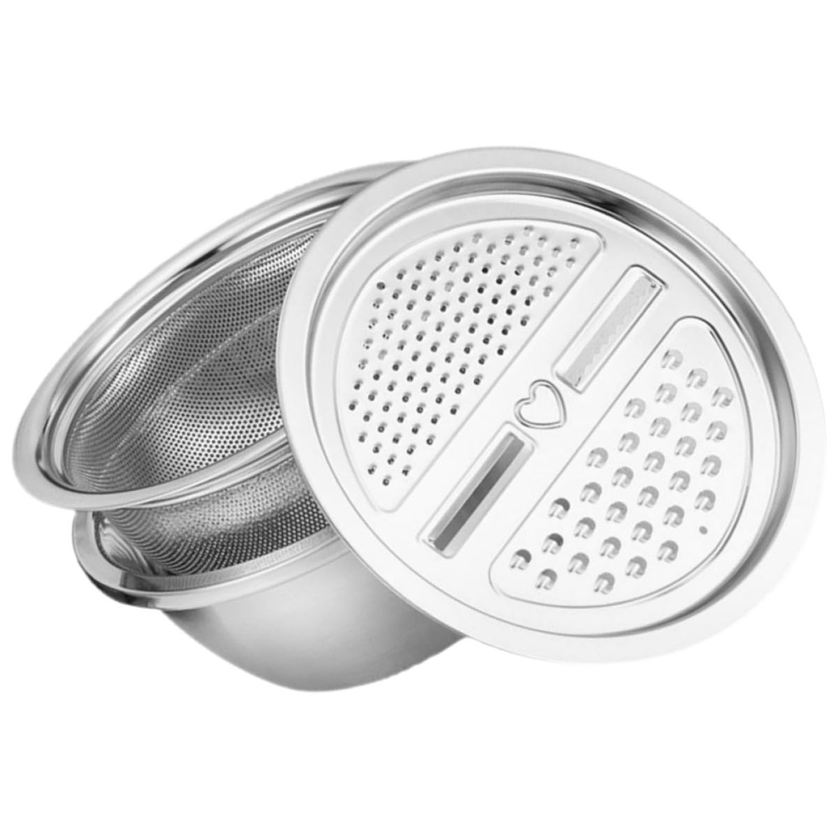 Bassin multifonction en acier inoxydable premium avec râpe et panier d'égouttage